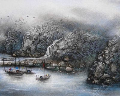 砂石画图片