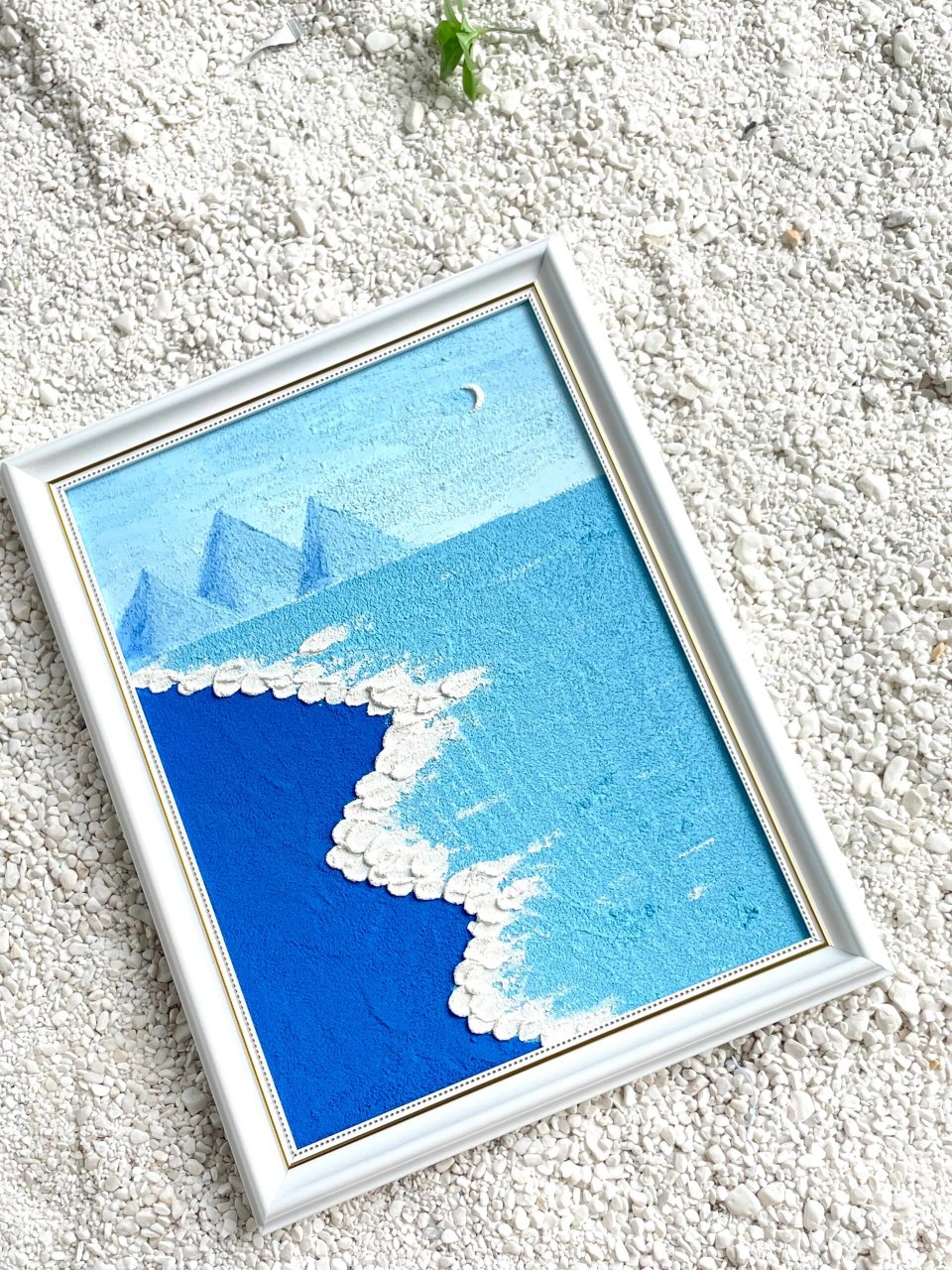 石英砂肌理画细沙立体感肌理画白材料砂石画手工美术diy鱼缸白沙