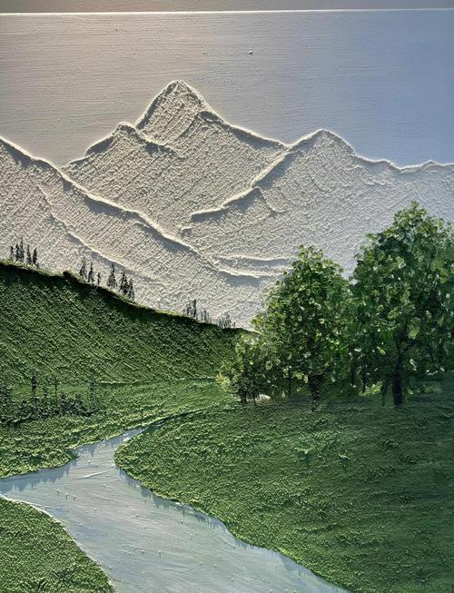 石英砂肌理画创作过程详解